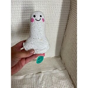 Halloween Unisex Pebble Child Crochet Friendly‎ Ghost Rattle OS White